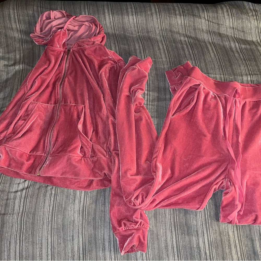 Pink Velour Tracksuit